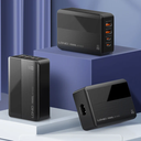 USB ومنفذين TYP-Cشاحن مكتبي بشاشة ليد بقوة  65 واط مع منفذين