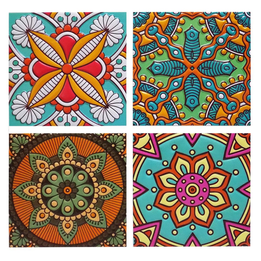 استيكر مانديلا ثري دي بأشكال بارزة سهل التنظيف لتجديد ديكور المطبخ والحمام