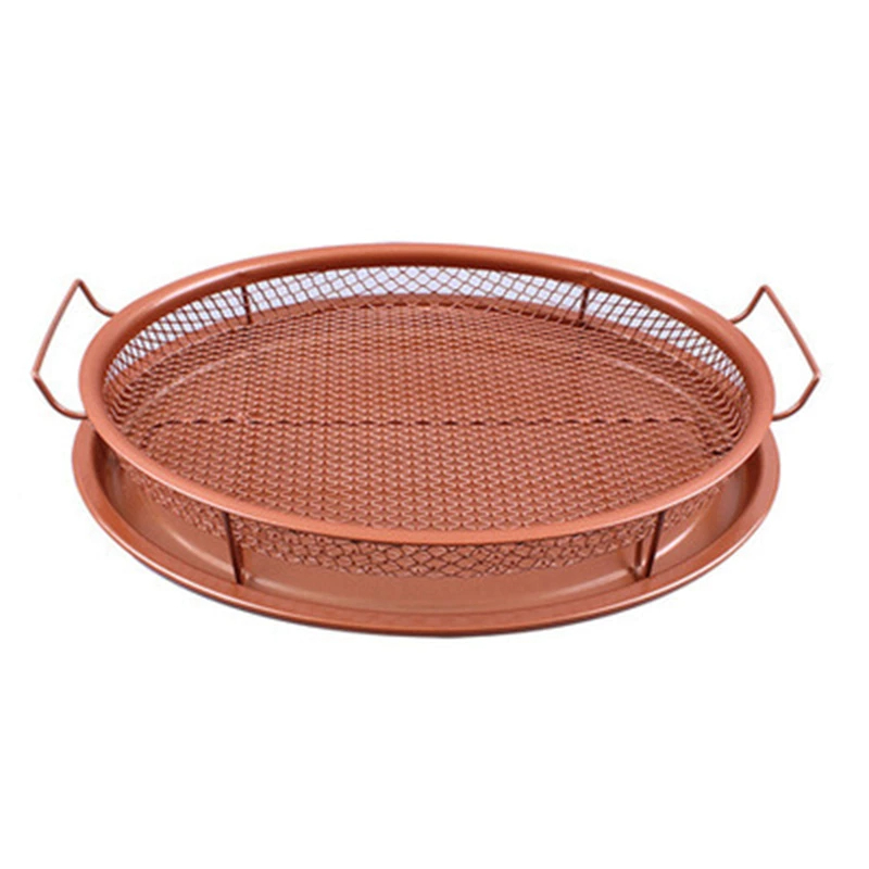 صينية التحمير الهوائية بدون دهون في الفرن الدائرية ذات الشبكة لعمل أشهى المأكولات الصحية