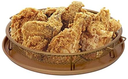 صينية التحمير الهوائية بدون دهون في الفرن الدائرية ذات الشبكة لعمل أشهى المأكولات الصحية