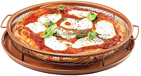 صينية التحمير الهوائية بدون دهون في الفرن الدائرية ذات الشبكة لعمل أشهى المأكولات الصحية