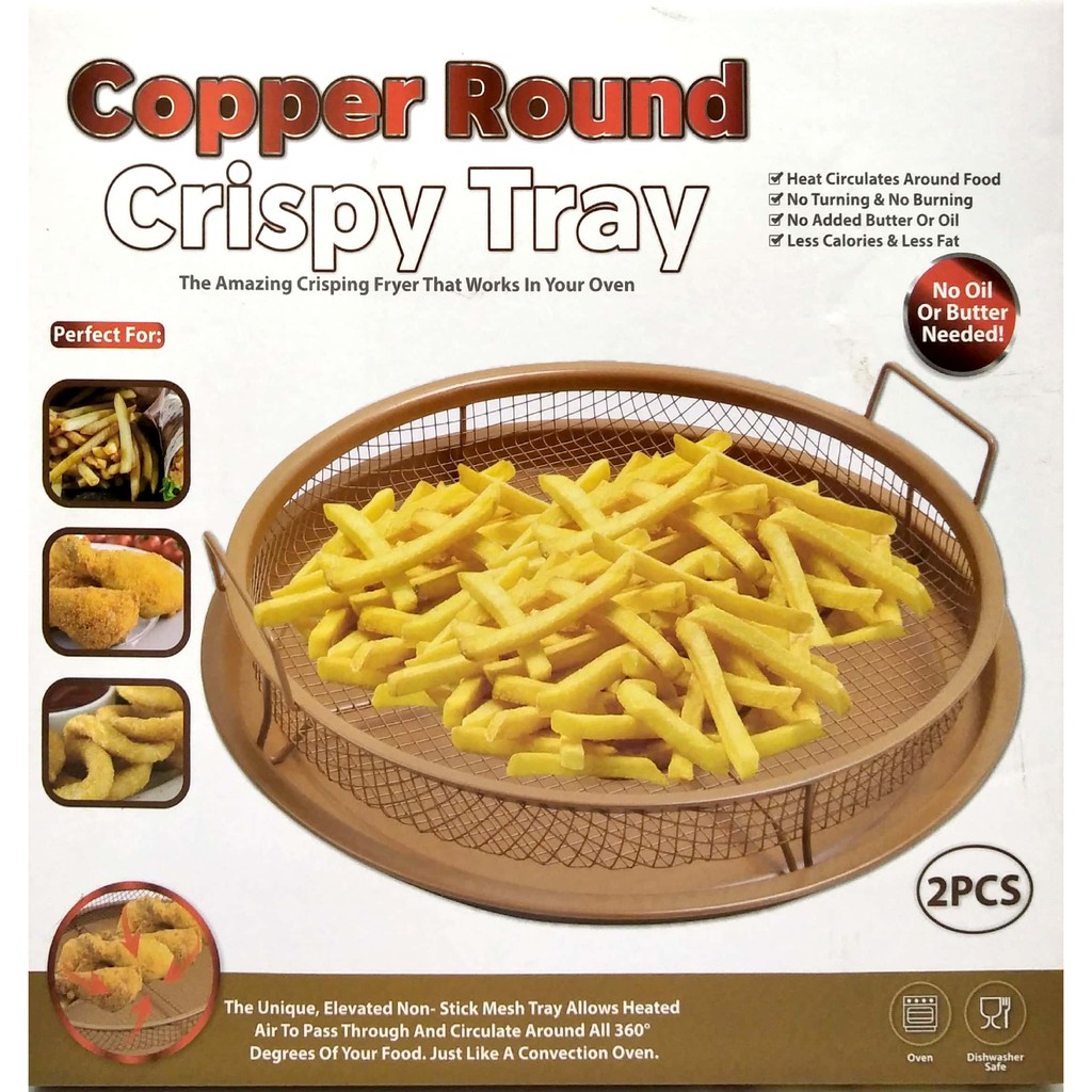 صينية التحمير الهوائية بدون دهون في الفرن الدائرية ذات الشبكة لعمل أشهى المأكولات الصحية