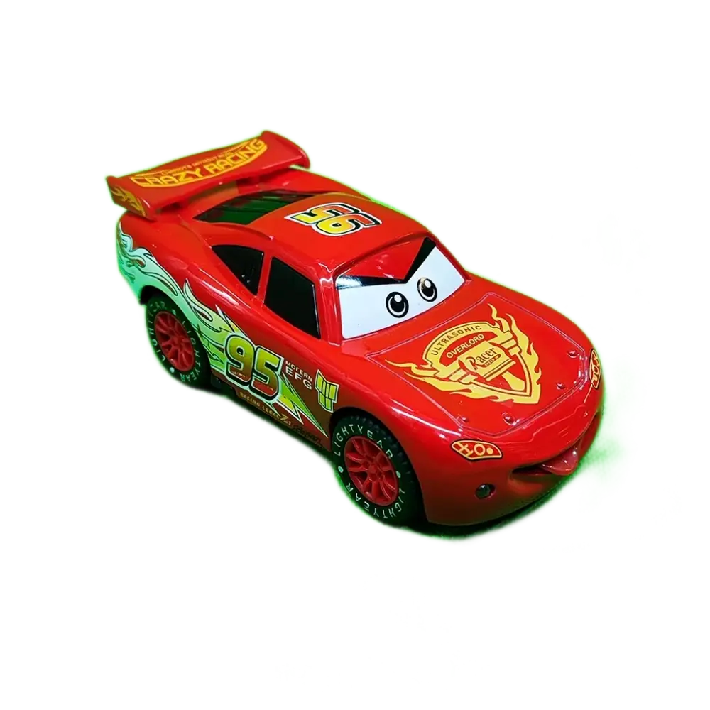 سيارة سباق ميني مجسمة للأطفال مضيئة مع موسيقي تصميم برق ماكوين