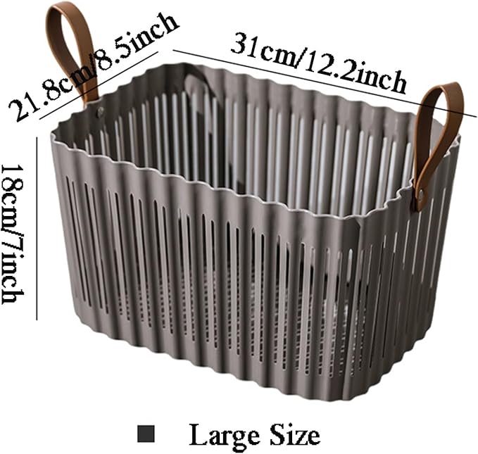 باسكت غسيل لحمل الملابس مزود ب بيد جلد من الجانبين لسهولة الحمل