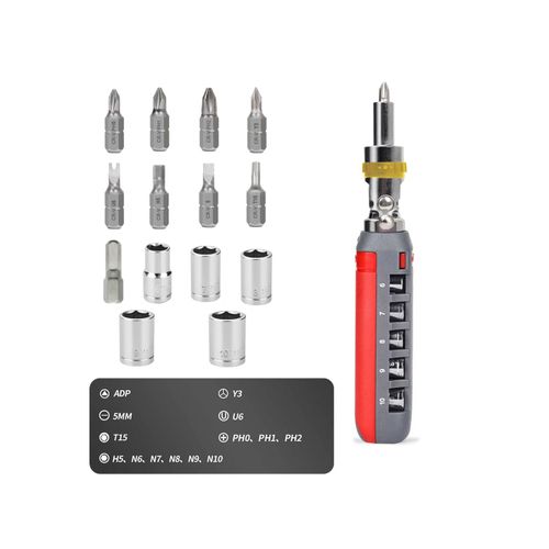 مفك براغي مغناطيسية 12 في 1 برأس قابلة للدوران بزوايا 180 درجة