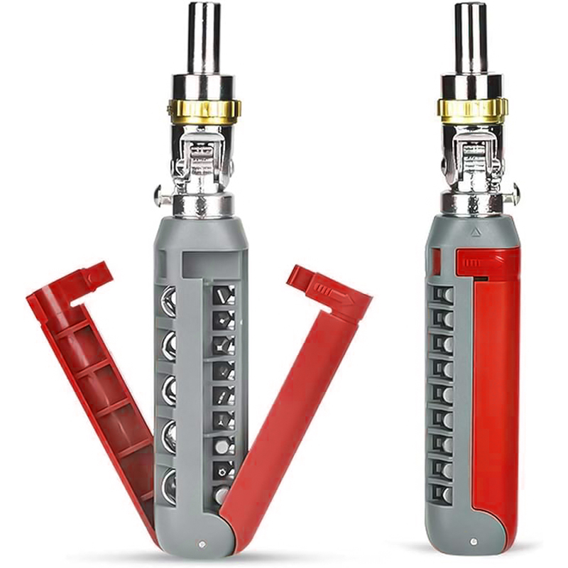 مفك براغي مغناطيسية 12 في 1 برأس قابلة للدوران بزوايا 180 درجة