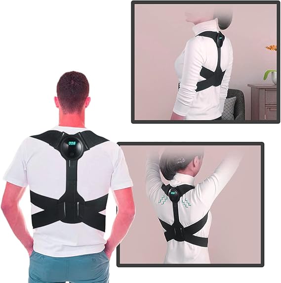 حزام تصحيح وضعية الضهر و العمود الفقري قابل للتعديل مع شاشة ليد تعمل بالاهتزاز