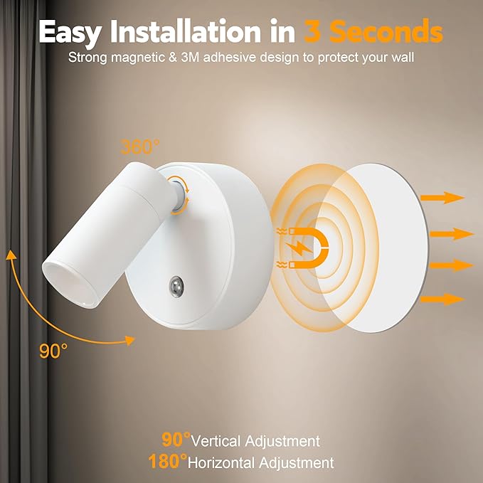 كشاف تاتش ب 3 درجات اضاءه مختلفة برأس دواره 360 درجة قابل لاعادة الشحن