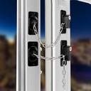 قفل أمان بسلسة معدن قابلة للتعديل  ومفتاح لغلق النوافذ والابواب