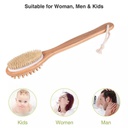 فرشاة أستحمام وتدليك خشبية بيد طويلة لسهولة الوصول للأماكن الصعبة كالظهر