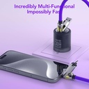 كابل شحن 4 * 1 متعدد النوافذ مزود بإضاءة أر جي بي_  بقدرة 240 واط