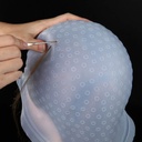 بونيه صبغة سيليكون مثقوب بفتحات لتوزيع اللون بدقة مع ابره للسحب