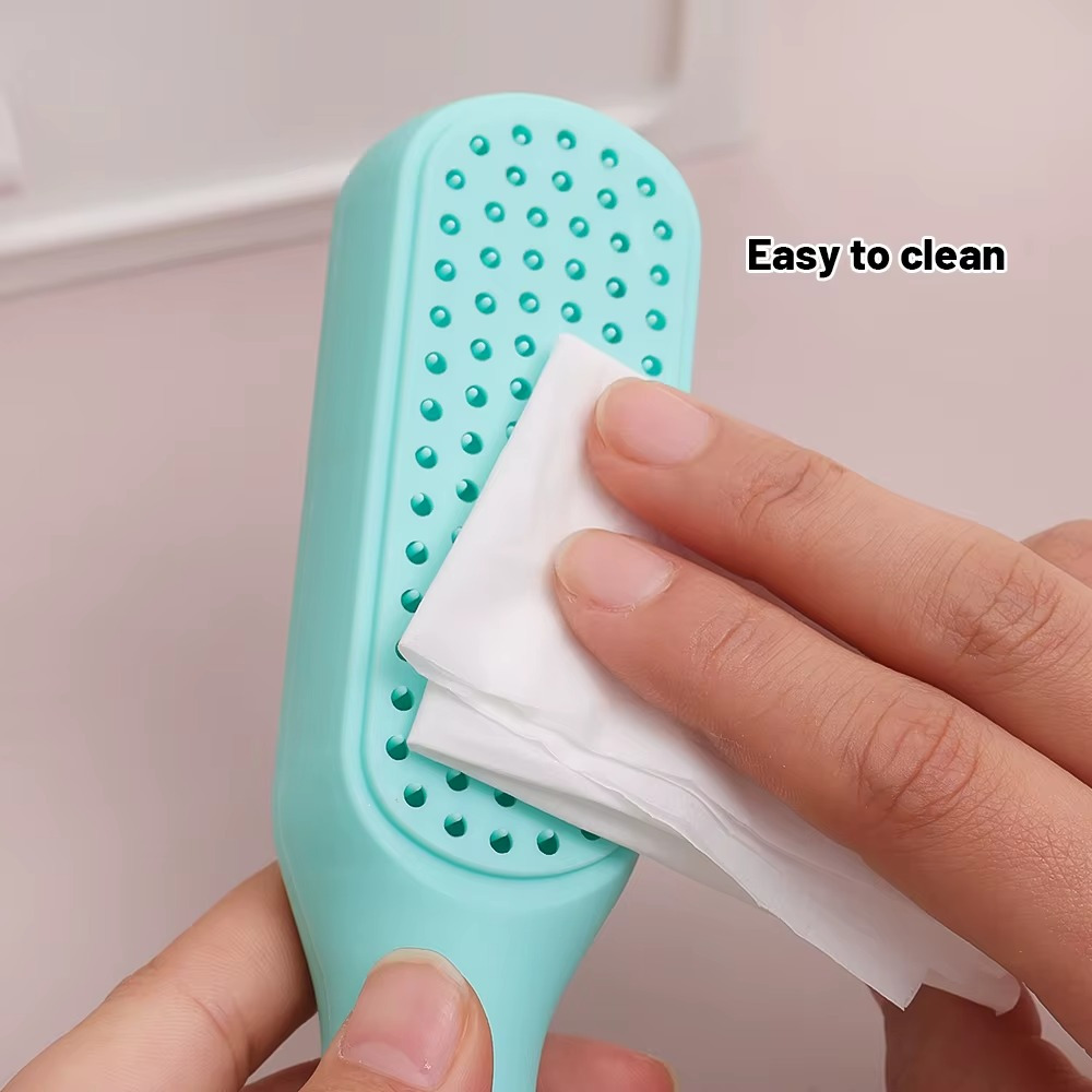 فرشة شعر لفك التشابك ذاتية التنظيف بتصميم قابل للسحب