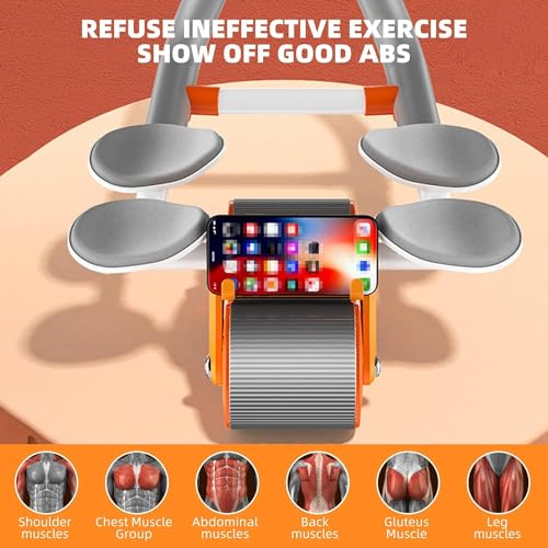 عجلة رياضية بمسند يد لممارسة تمارين الضغط والبطن مع مؤقت ووسادة لحماية الركبة