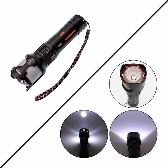 كشاف طوارئ ب 3 اوضاع اضاءة مختلفة مع شاشة ليد رقمية  _ بيو اس بي للشحن