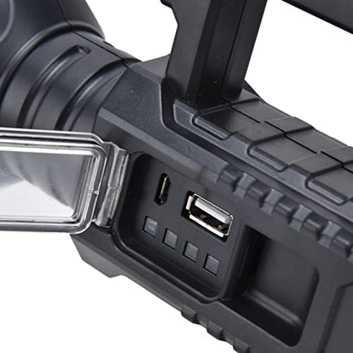 كشاف يدوي ب 4 اوضاع اضاءة مختلفة مع استاند ثلاثي القوائم  _ بيو اس بي للشحن