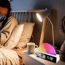 ساعة ومنبه ديجيتال بتصميم شروق الشمس ب 7 الوان ار جي بي