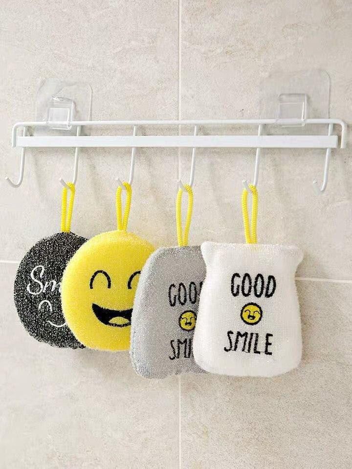 ليفة غسيل صحون اسفنجيه اسمايل طقم ٤ قطع