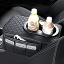 مسند سيارة جلد مبطن مع حامل أكواب مزدوج و منظم جانبي مقسم الي 4 خانات