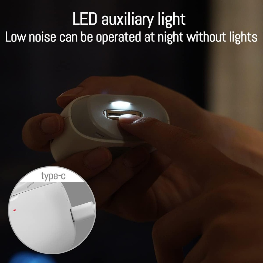 جهاز كهربائي ليد لقص الاظافر مع 3 سرعات قص - قابل للشحن جهاز كهربائي ليد لقص الاظافر مع 3 سرعات قص - قابل للشحن