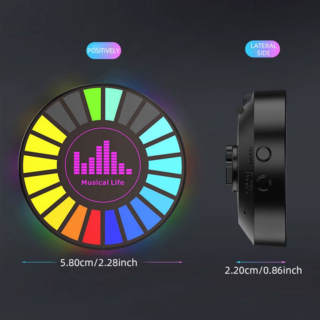 إضاءة ار جي بي بايقاع صوتي مع فواحة_  قابلة لإعادة الشحن بيو اس بي