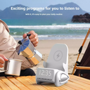 شاحن وايرليس 5 *1بساعة ومنبه وسبيكر بلوتوث مع راديو - قابل للشحن