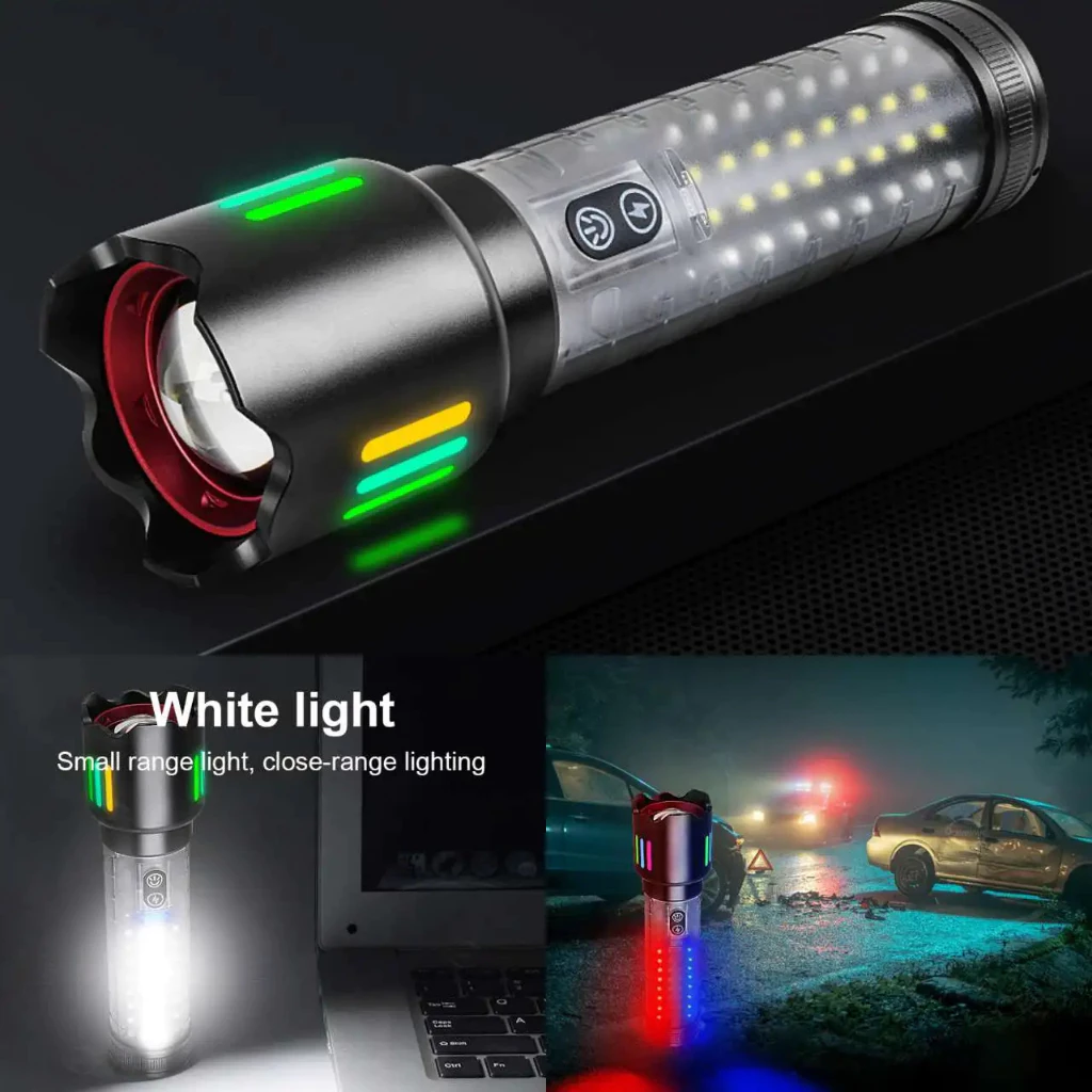 كشاف طوارئ ب 3 اوضاع اضاءة مختلفة مزود بيو اس بي للشحن