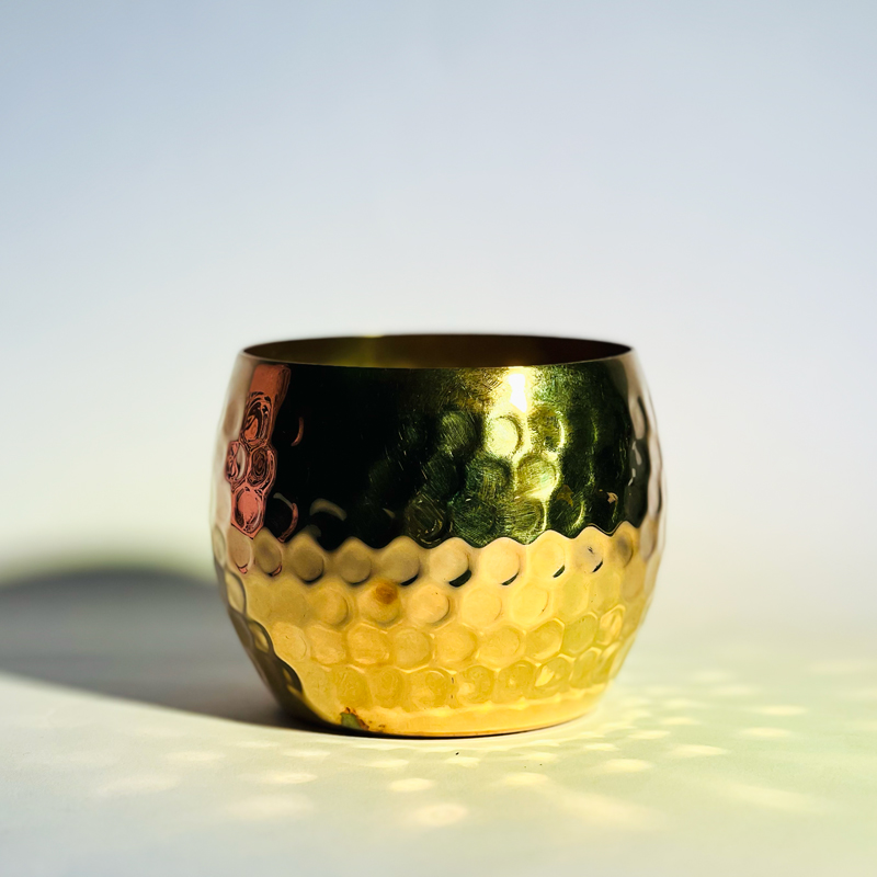 اصيص زرع من النحاس المزخرف لتجديد ديكور المنزل _ باللون الذهبي