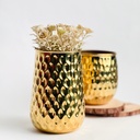 فازة زهور نحاس مزخرفة للديكور باللون الذهبي - 14 سم