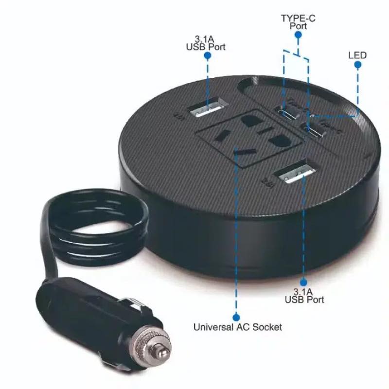 شاحن سيارة ب 5 نوافذ لجميع الاجهزة _ 150 واط