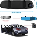 مرايا داخلية للسيارة بكاميرا  اتش دي 1080 مزدوجة بزاوية واسعة 170 للرؤية الليلية