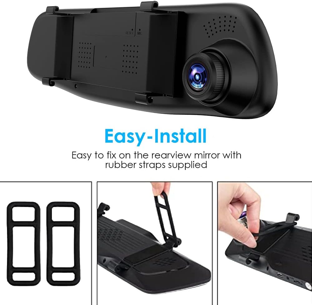 مرايا داخلية للسيارة بكاميرا  اتش دي 1080 مزدوجة بزاوية واسعة 170 للرؤية الليلية