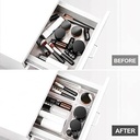 مجموعة منظمات أكريليك شفافة  8 قطع بمقاسات مختلفة لتنظيم الأدراج