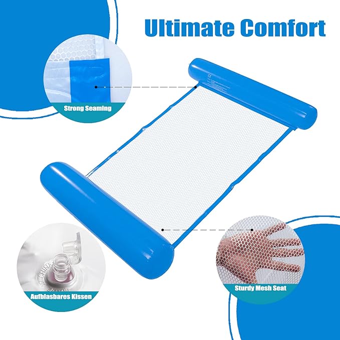 عوامة سرير شبك بمسند رأس قابلة للنفخ -110 سم