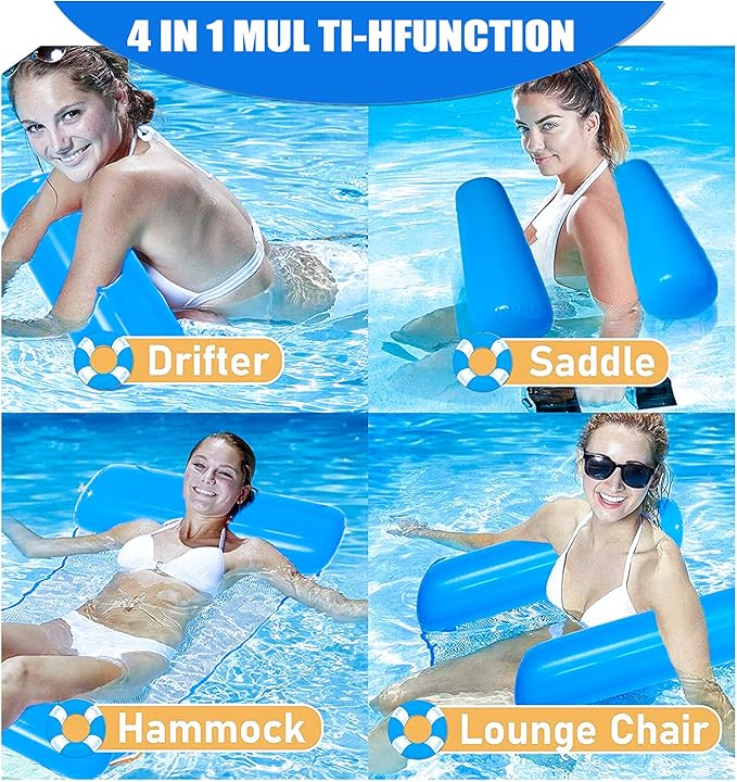 عوامة سرير شبك بمسند رأس قابلة للنفخ -110 سم