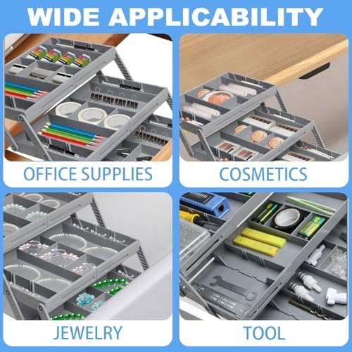 منظم أدراج  2 دور  قابل للطي والسحب لتنظيم الاكسسورات