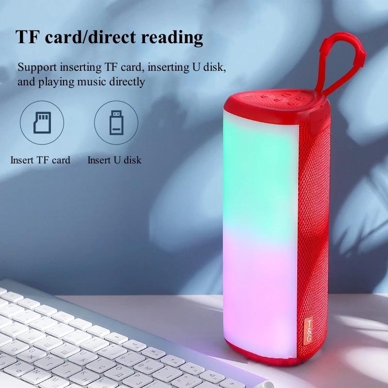 مكبر صوت بلوتوث لاسلكي إضاءة ارجي بي مع ميكروفون مدمج للمكاللمات