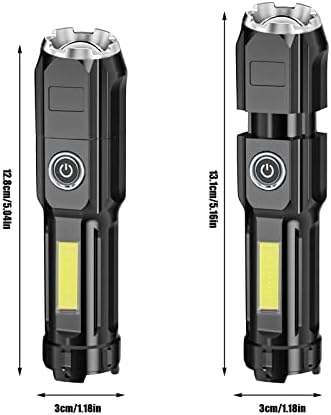 كشاف ميني مع خاصية الزوم القابلة للتعديل ب 4 درجات اضاءاه مختلفة _ مع يو اس بي للشحن