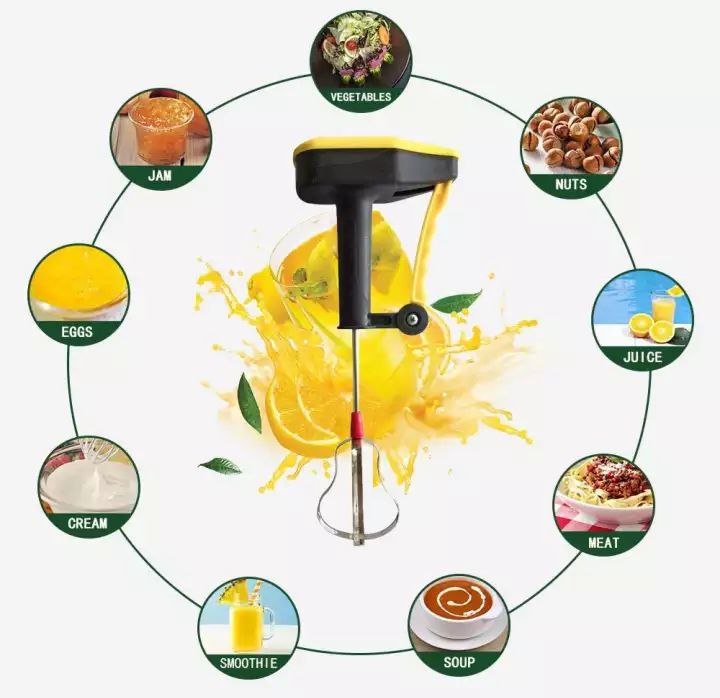 مضرب يدوي للبيض والكريمة والعجين سريع وسهل التنظيف