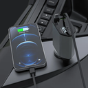 شاحن سيارة سريع للموبايلات 4*1 بكابلات قابلة للسحب ومنفذ يو اس بي - 120 واط