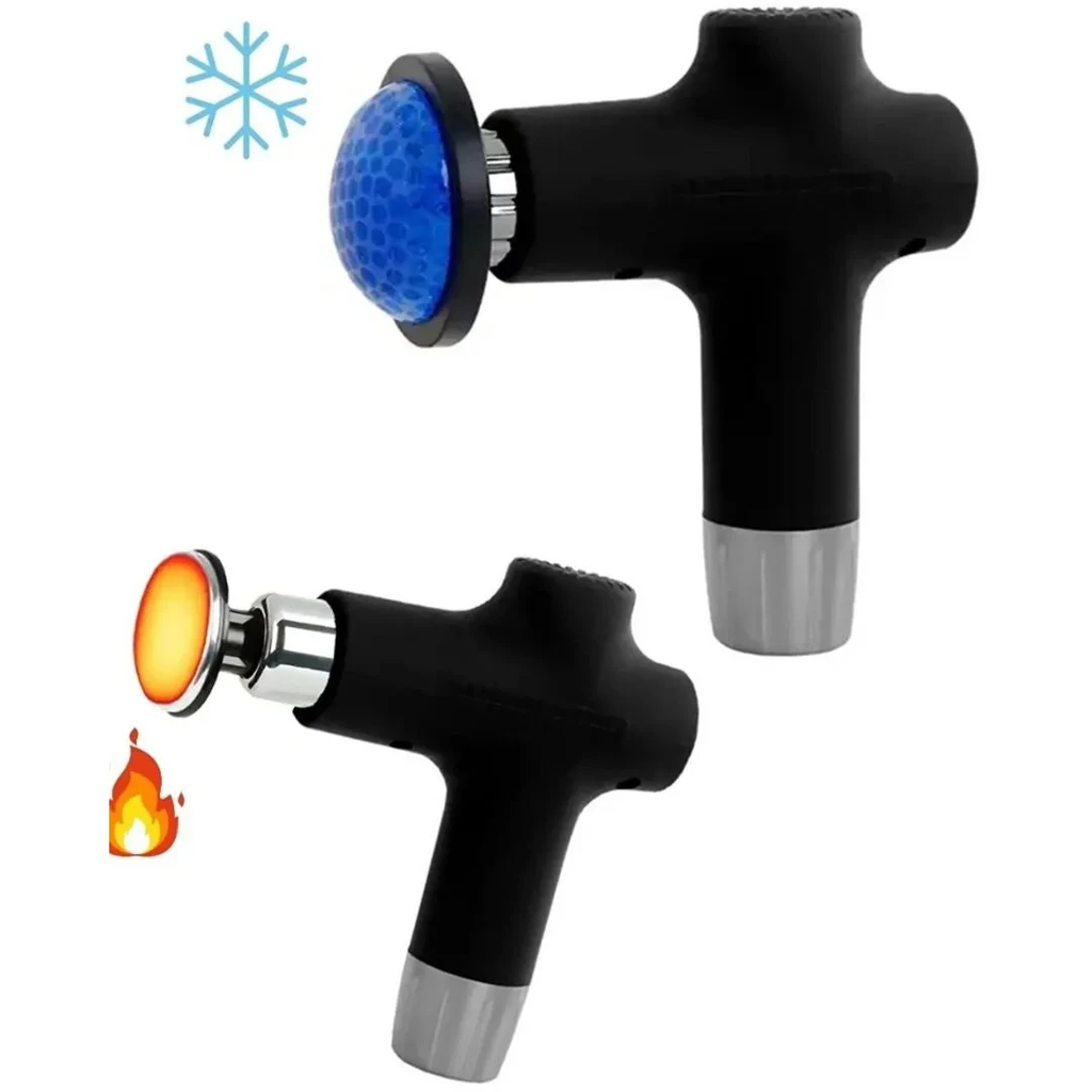 مسدس مساج لاسلكي بـ 6 رؤوس قابلة للاستبدال مع خاصية التدليك الساخن والبارد