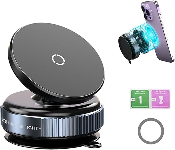 حامل موبايل دوار 360 درجة مزود بقاعدة شفط للتثبيت علي تابلوه السيارة