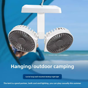 مروحة مكتب مزدوجة الرأس ب 4 سرعات مع إضاءة ليد قابلة لإعادة الشحن بيو اس بي