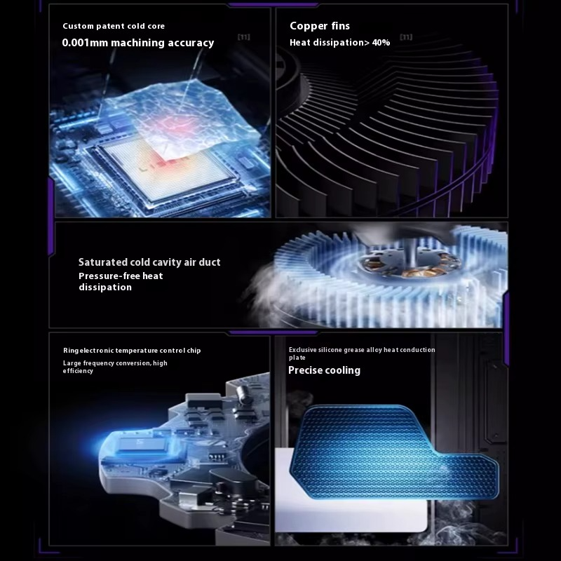 مروحة سلكية لتبريد الهاتف مزودة ب 3 مستويات إضاءة