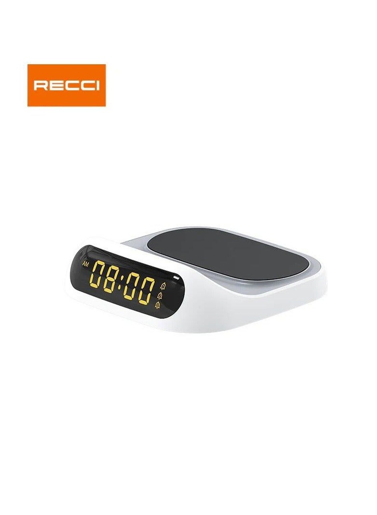 شاحن لاسلكي مع شاشة ساعة رقمية بقوة 15 وات