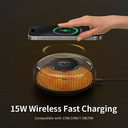 شاحن لاسلكي بقوة 15 واط بإضاءة ليد ليلية لجو مميز وهادي