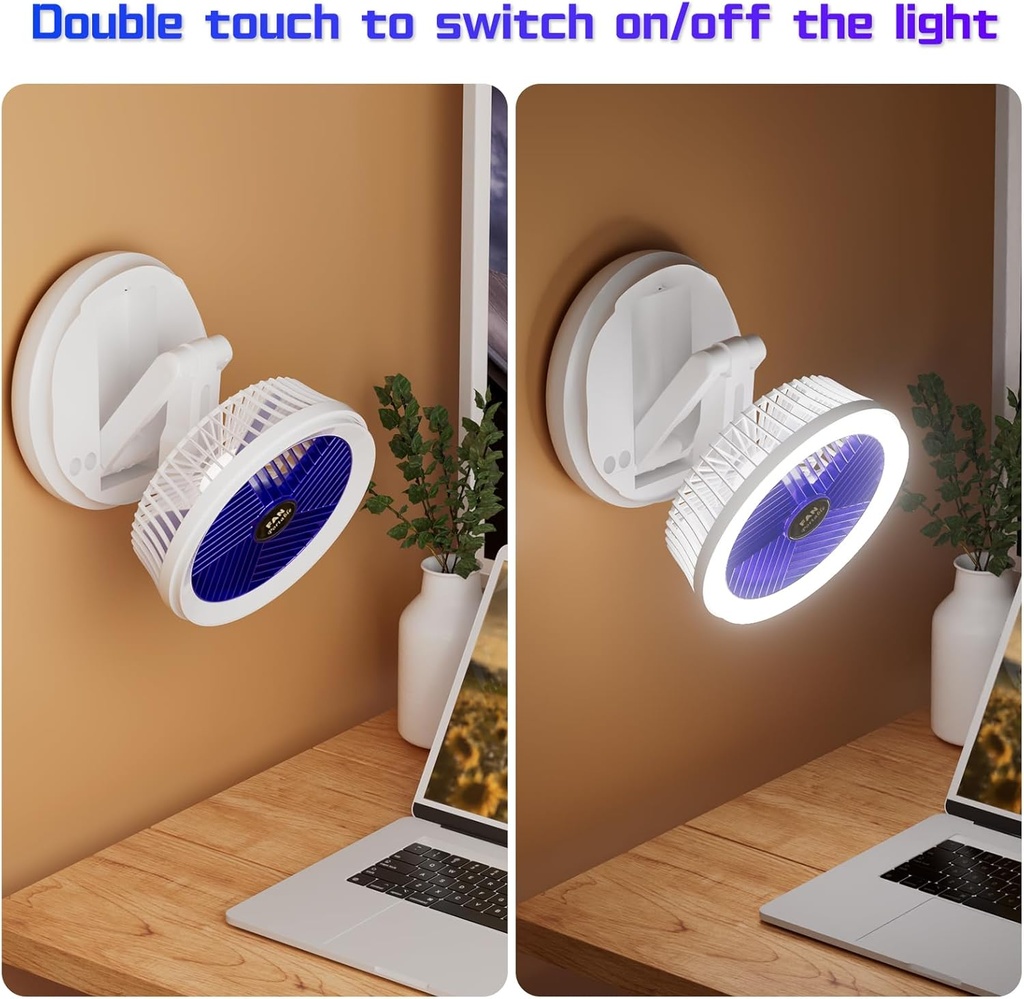 مروحة مكتب ليد قابلة للطي ب4 سرعات تهوية مختلفة بإضاءة ليد