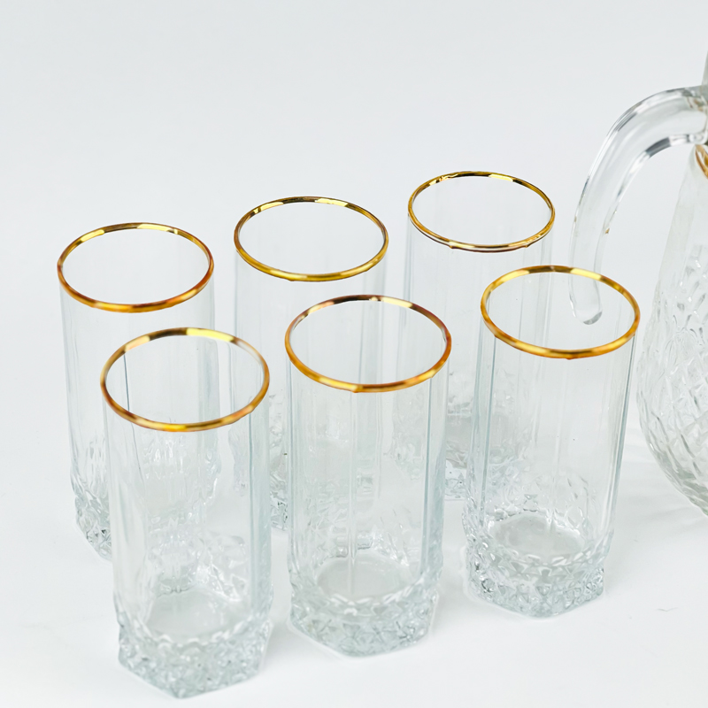 طقم  شربات زجاج 7 قطع لتقديم العصائر والمشروبات