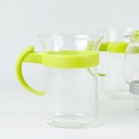 براد بيركس بمصفاه استانلس مع سكرية و 4 كوب شاي زجاج بيد بلاستكية