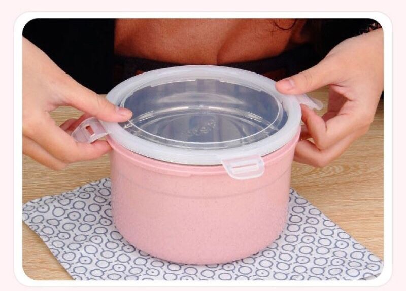 حلةحافظة للطعام من الإستانلس والبلاستيك بألوان كيوت